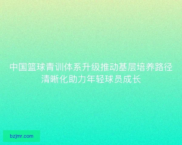 中国篮球青训体系升级推动基层培养路径清晰化助力年轻球员成长